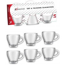 SET 6 TAZZINE CAFFE VETRO QUADRI 90 ML (12pz)